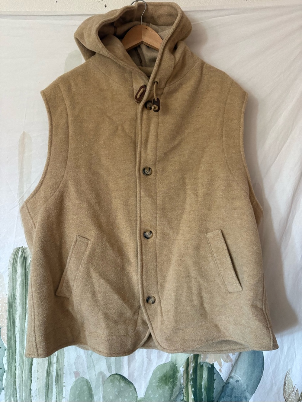 J. Peterman Vintage Hooded Wool Alpaca Vest •Made in Italy• 🌵XL